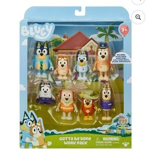 Bluey gotta be done work pack 8-Piece figures NIB